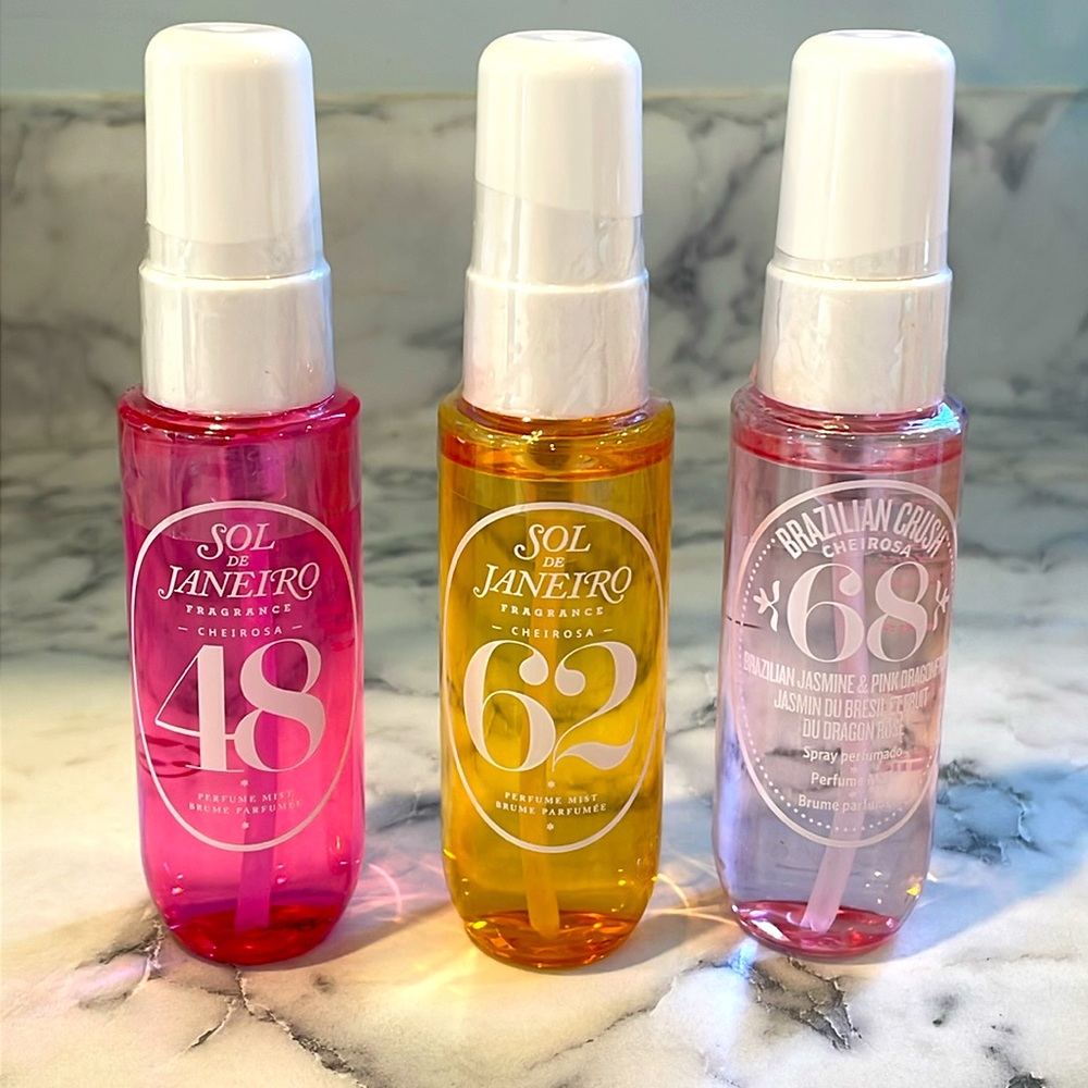 ☀️🌴Sol de Janeiro Travel Size Perfume Mist Trio🌴☀️+Free Sol de Janeiro Sample